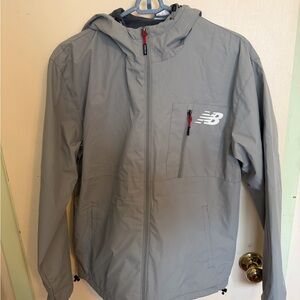 New Balance Men's Small Gray Full Zip Hooded Fleece Lined Jacket